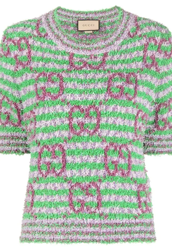 Gucci randig stickad topp - Grön