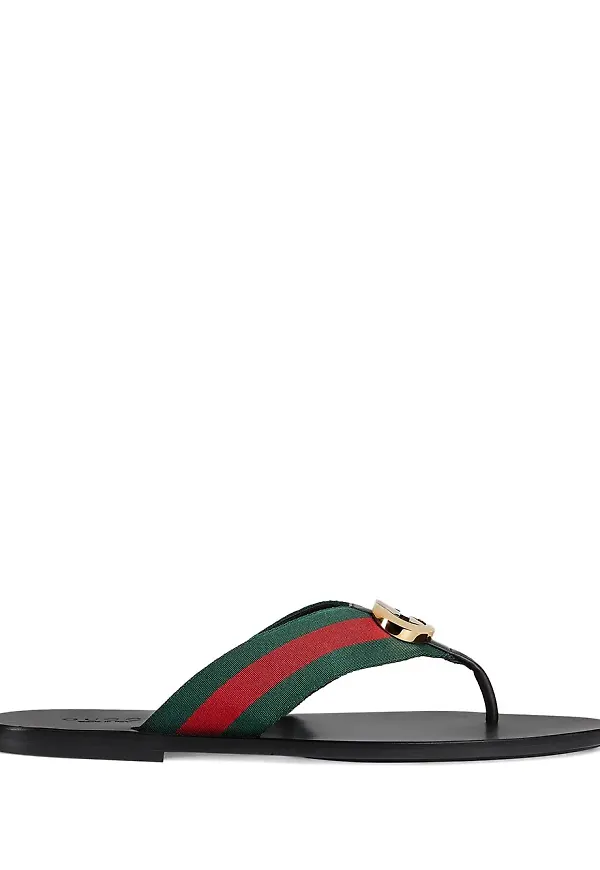 Gucci randiga sandaler - Svart