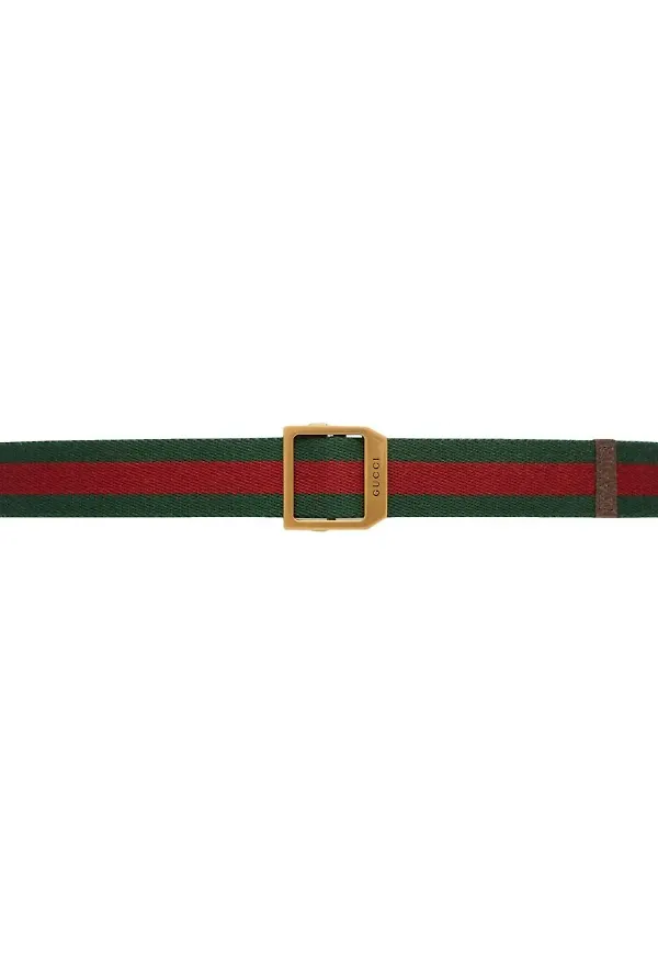 Gucci randigt bälte - Grön