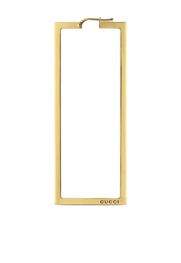 Gucci rektangulärt örhänge med graverad logotyp - Guldfärgad