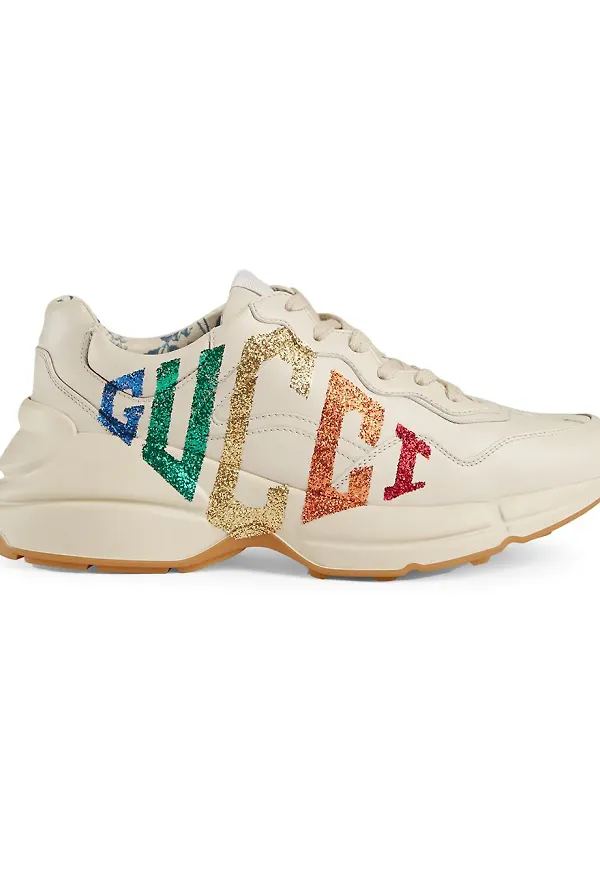 Gucci Rhyton glittriga sneakers - Vit