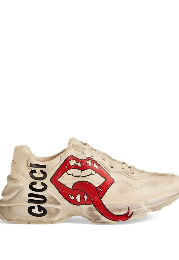 Gucci Rhyton sneaker med tryck - Vit