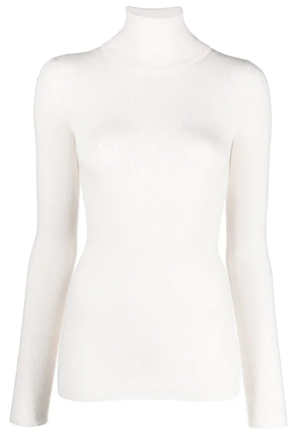 Gucci ribbstickad tröja med rullkrage - Neutral