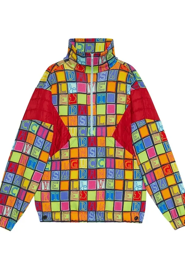 Gucci rutig pullover-jacka - Röd