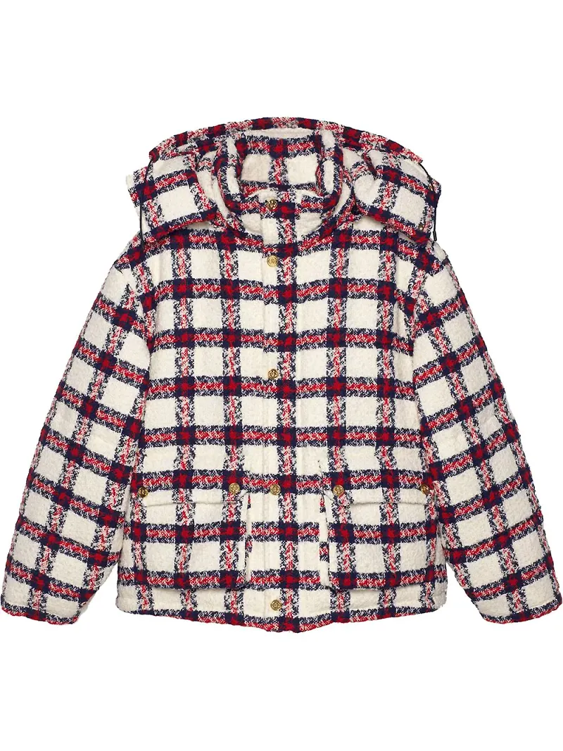 Gucci rutig tweedjacka - Vit