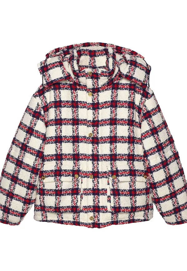Gucci rutig tweedjacka - Vit