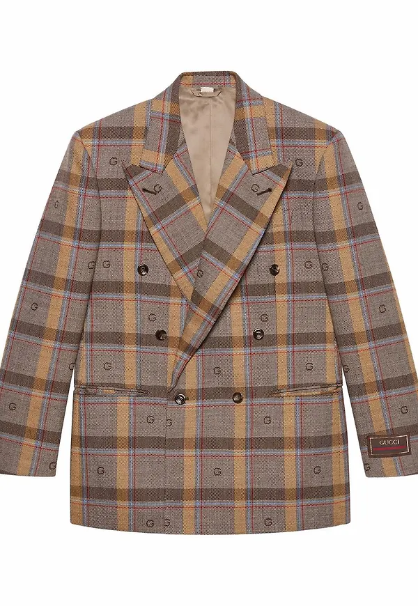 Gucci rutig yllejacka - Neutral