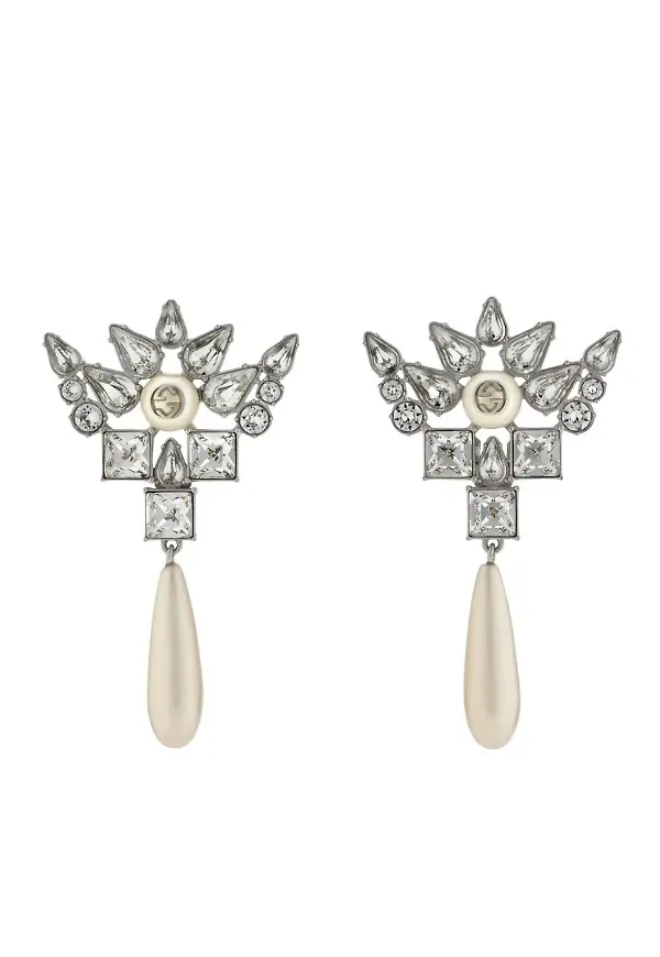Gucci sammanlänkade hoops - Silverfärgad