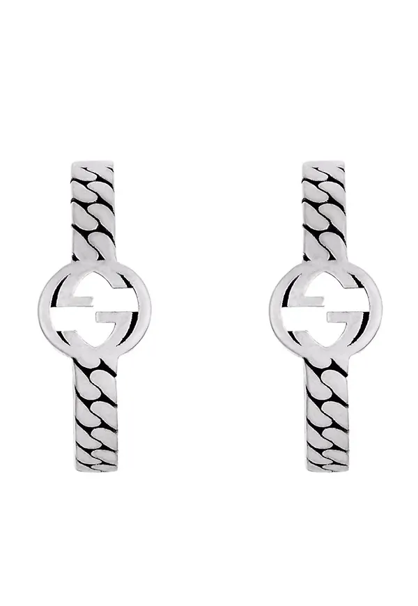 Gucci sammanlänkade hoops - Silverfärgad