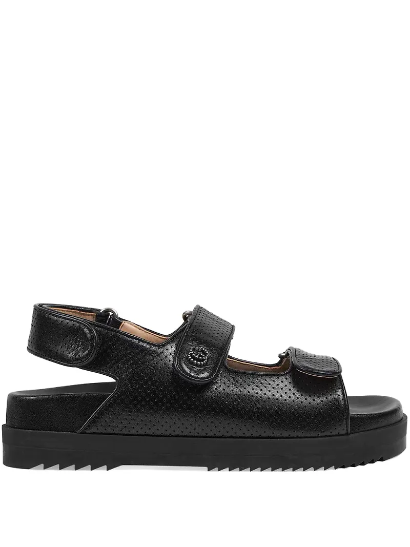 Gucci sandaler med kardborreband - Svart