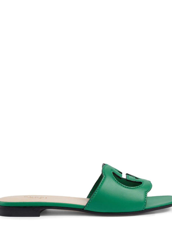 Gucci sandaler med logotyp - Grön
