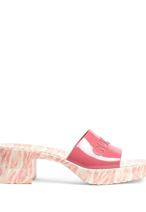 Gucci sandaler med logotyp - Rosa