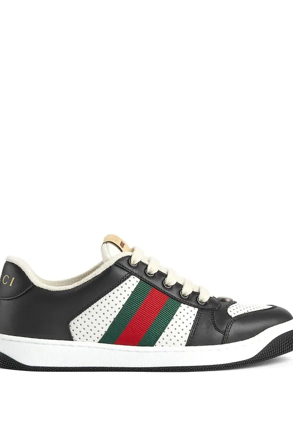 Gucci Screener Web randiga sneakers - Svart