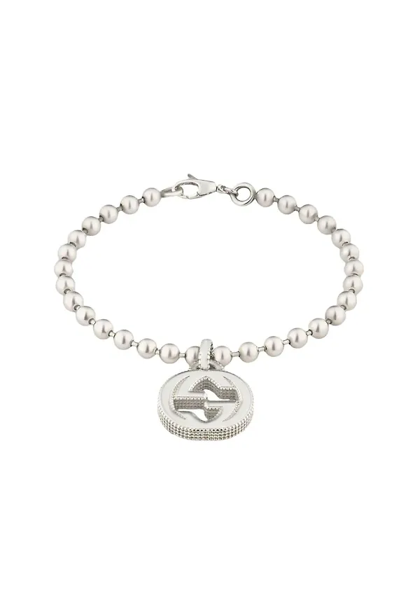 Gucci silverarmband med Interlocking G - Silverfärgad