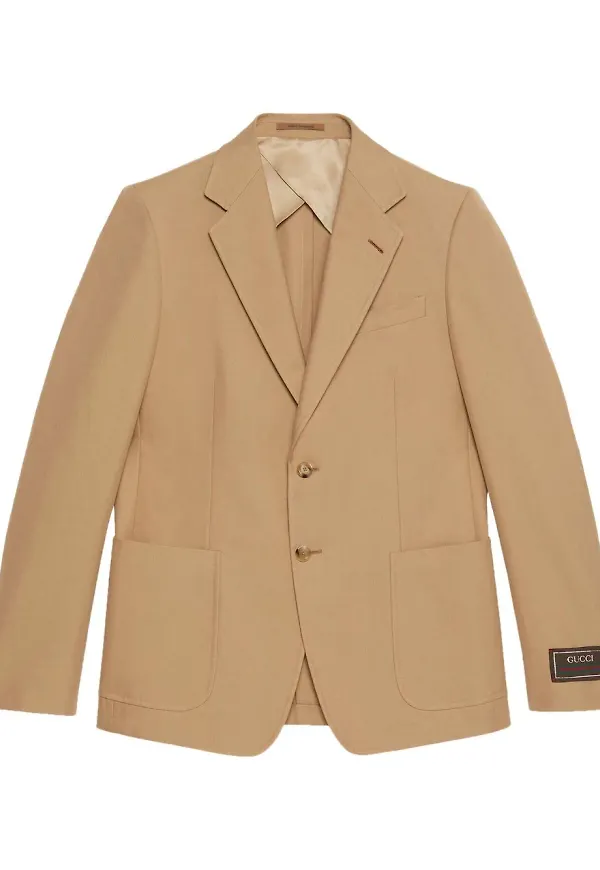 Gucci single-breasted cotton blazer - Neutral
