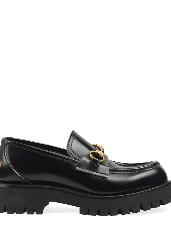 Gucci skinnloafers med grov sula - Svart