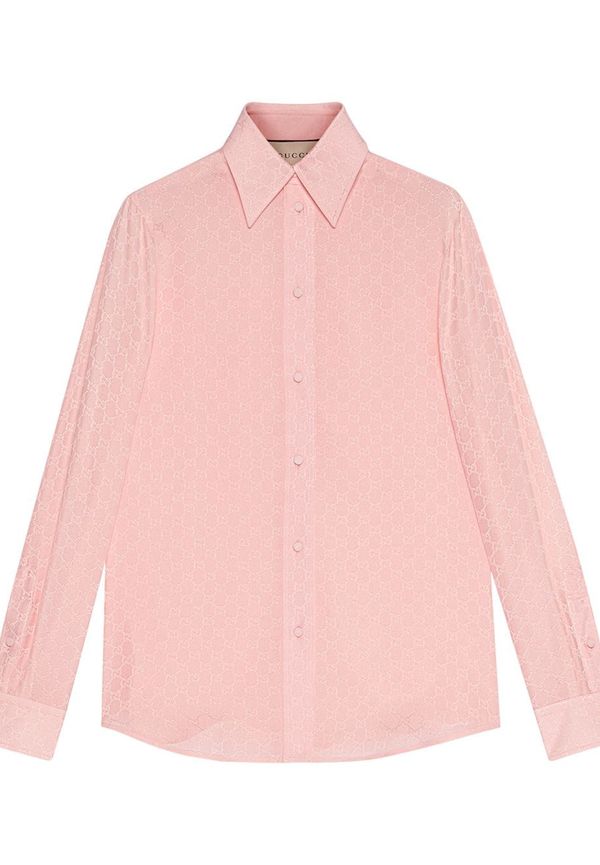 Gucci skjorta i crêpe de chine - Rosa