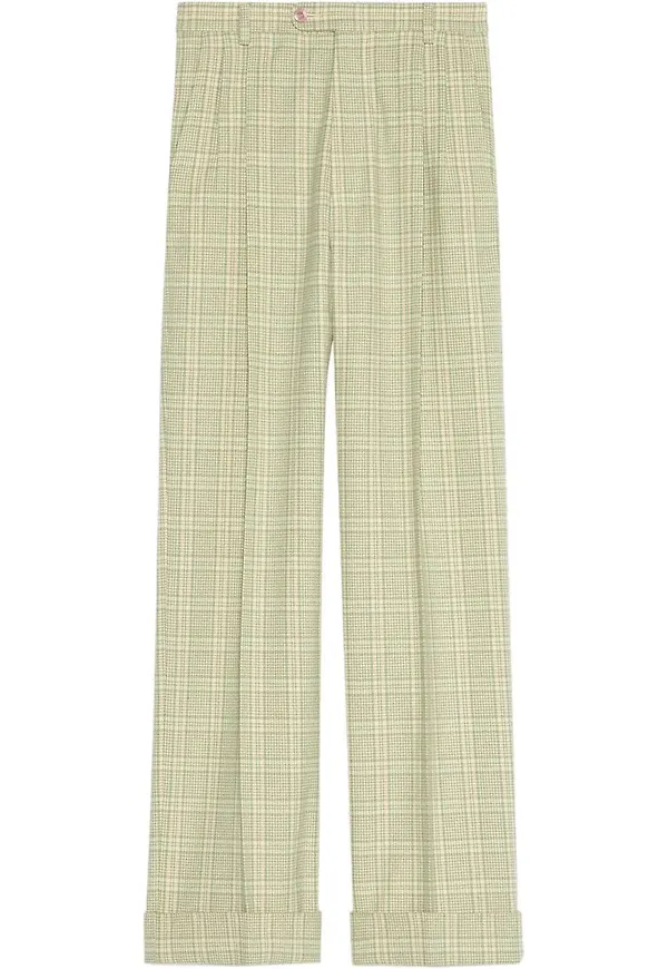 Gucci skotskrutiga raka byxor - Neutral