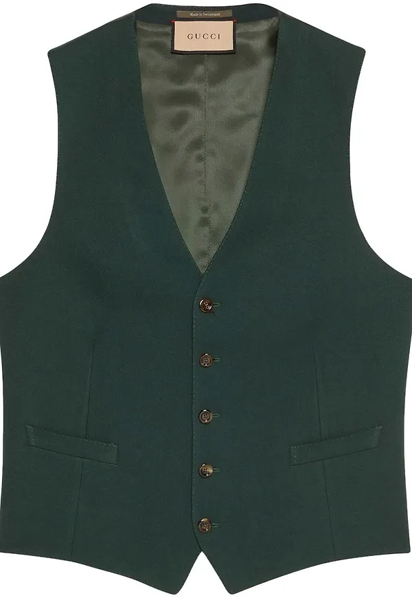 Gucci skräddad väst med knäppning - Grön