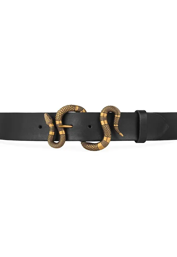 Gucci skärp med ormspänne - Svart