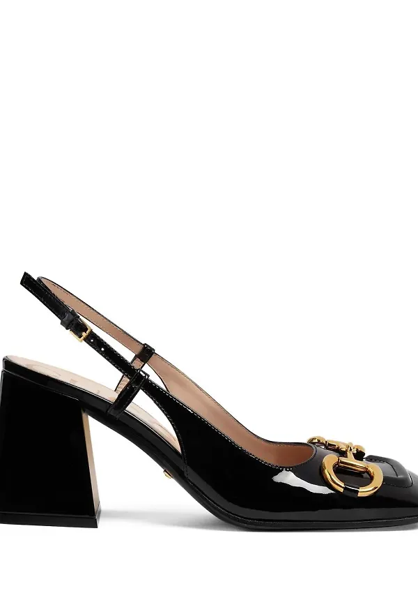 Gucci slingback-pumps med Horsebit-spänne - Svart