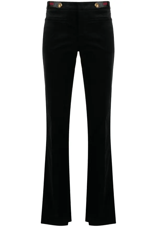 Gucci smala sammetsbyxor - Svart