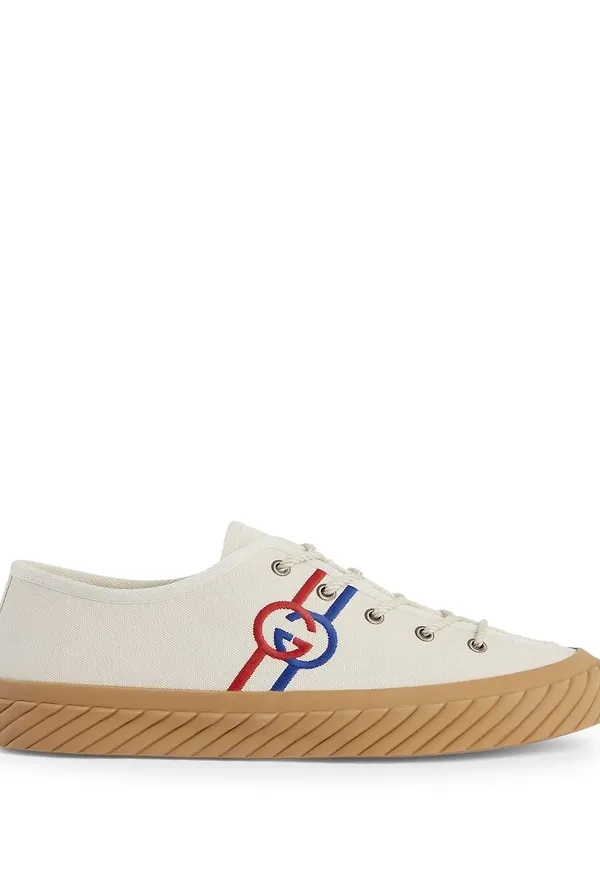 Gucci sneakers med ribbad sula - Vit
