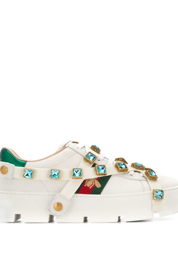 Gucci sneakers med strass - Vit