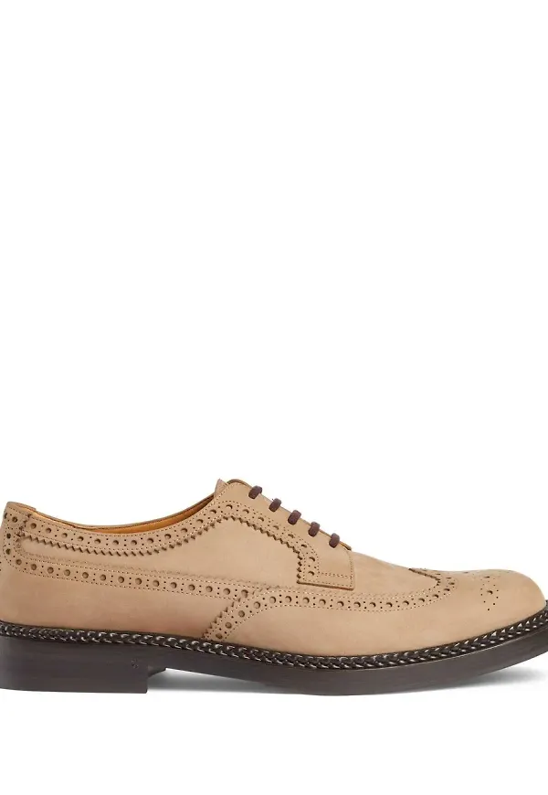 Gucci snörskor med brouge-detalj - Neutral