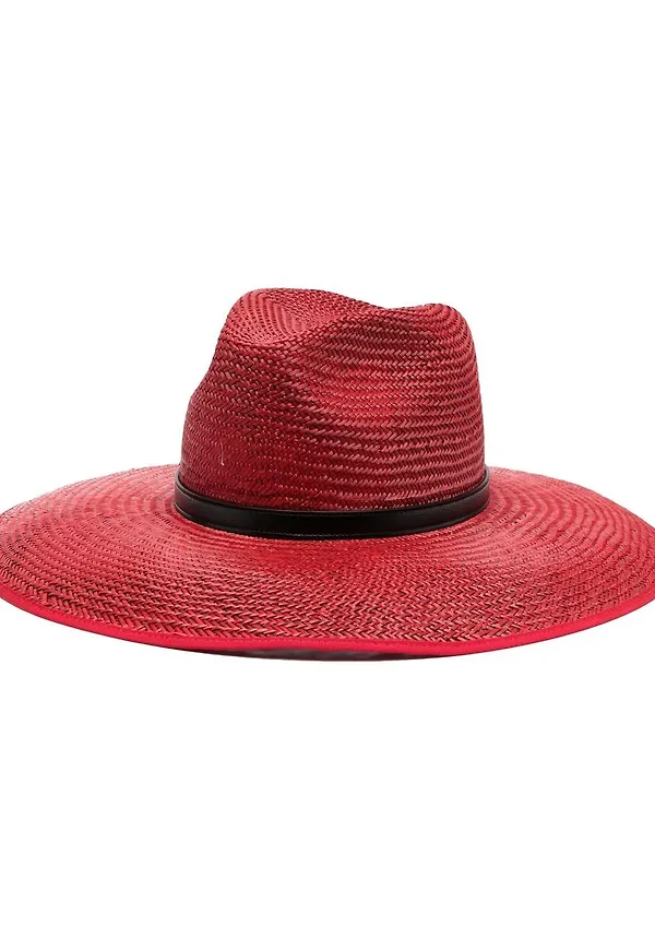 Gucci solhatt med brett brätte - Röd