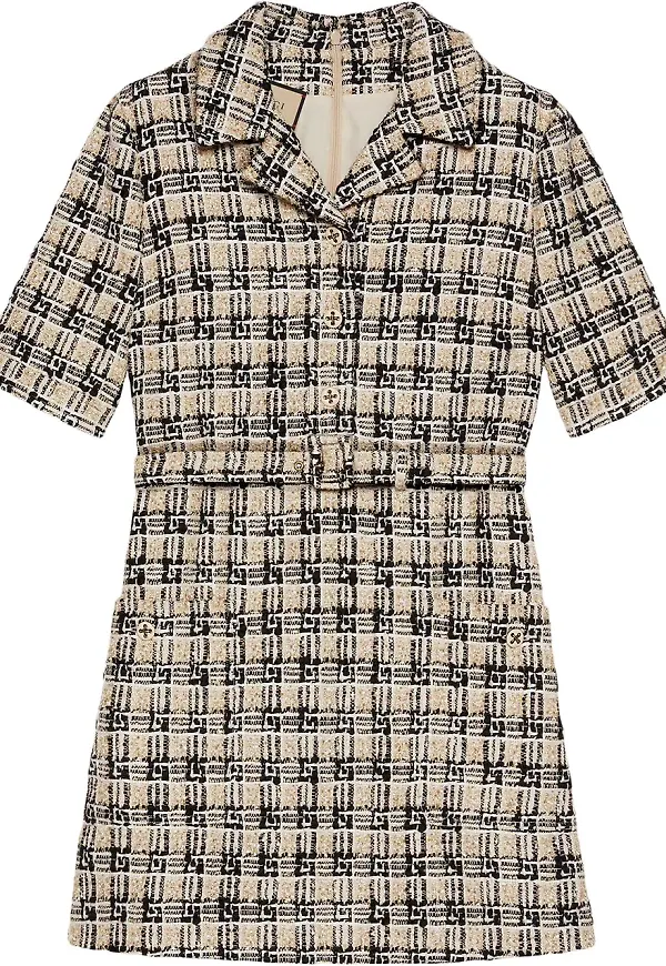 Gucci Square G rutig skjortklänning - Neutral