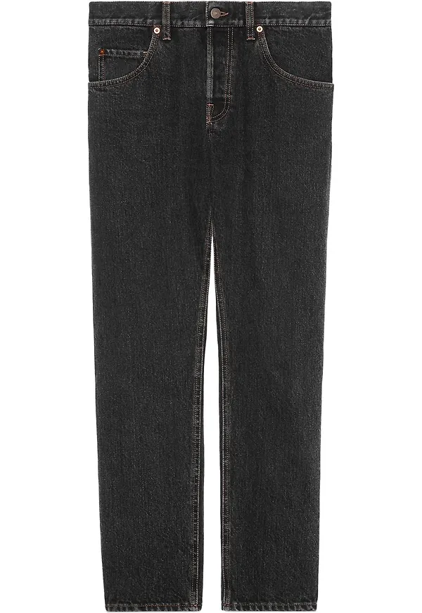 Gucci stentvättade tapered-jeans - Svart