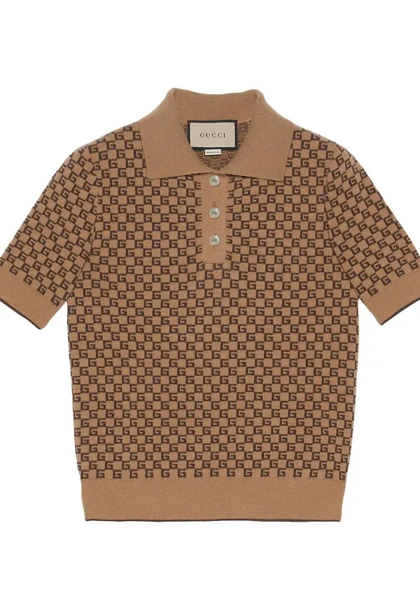 Gucci stickad topp i jacquard - Neutral