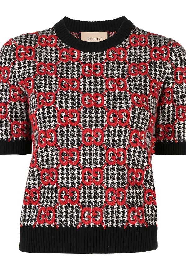 Gucci stickad topp i jacquard - Svart