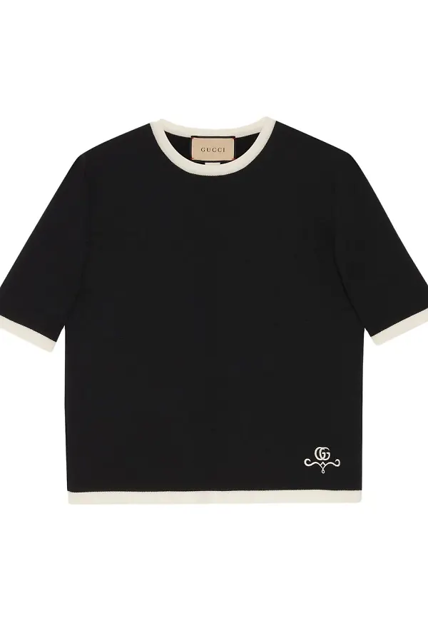 Gucci stickad ulltopp - Svart
