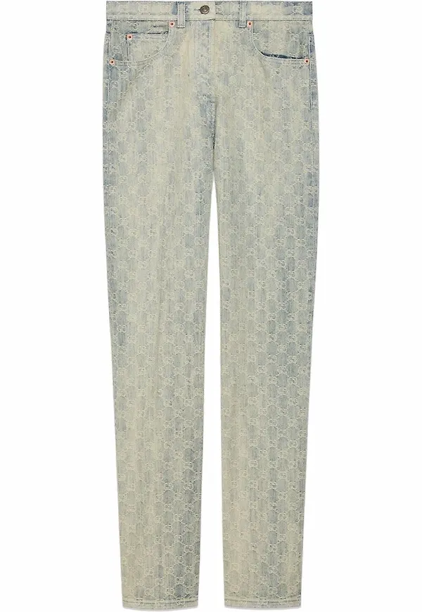 Gucci straight-jeans i jacquard - Grå