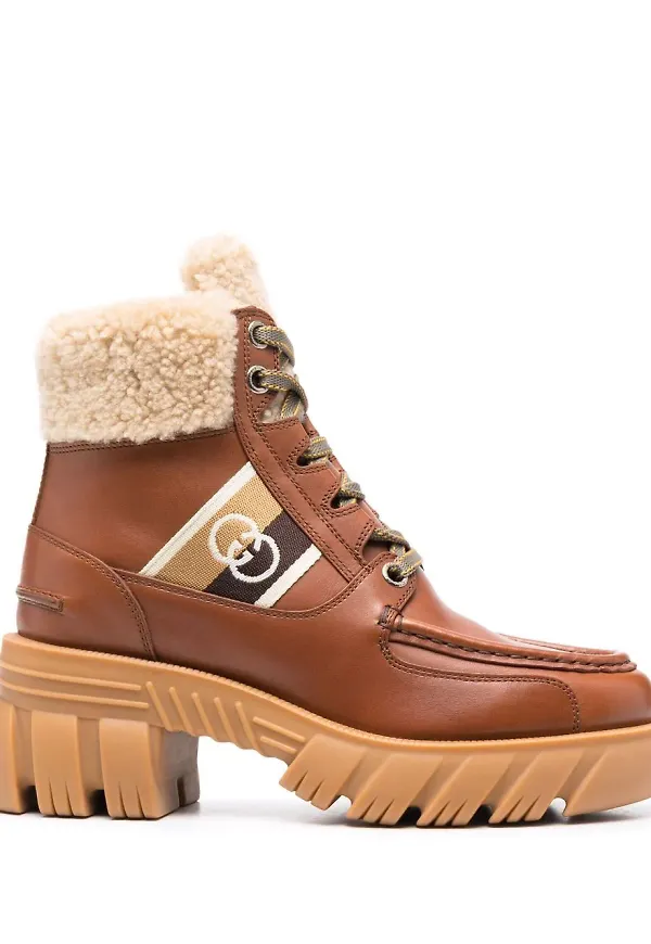 Gucci stövlar med snörning - Brun