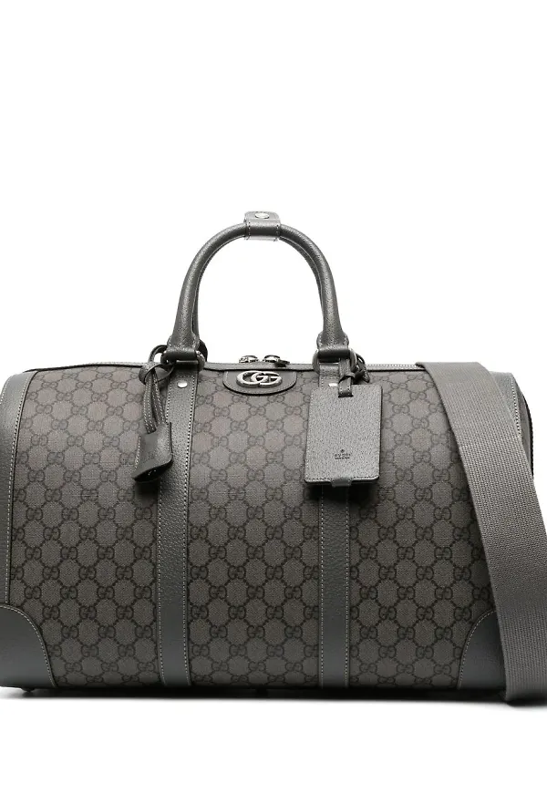 Gucci Supreme duffelväska i läder - Grå