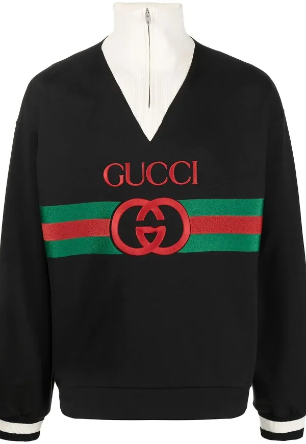Gucci sweatshirt med broderad logotyp - 1283 BLACK