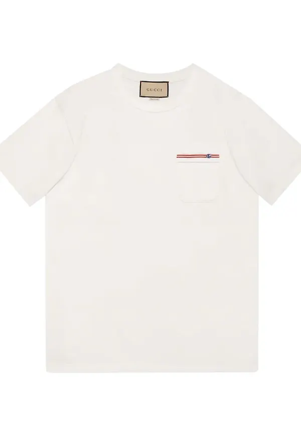Gucci t-shirt med broderad ficka - Vit