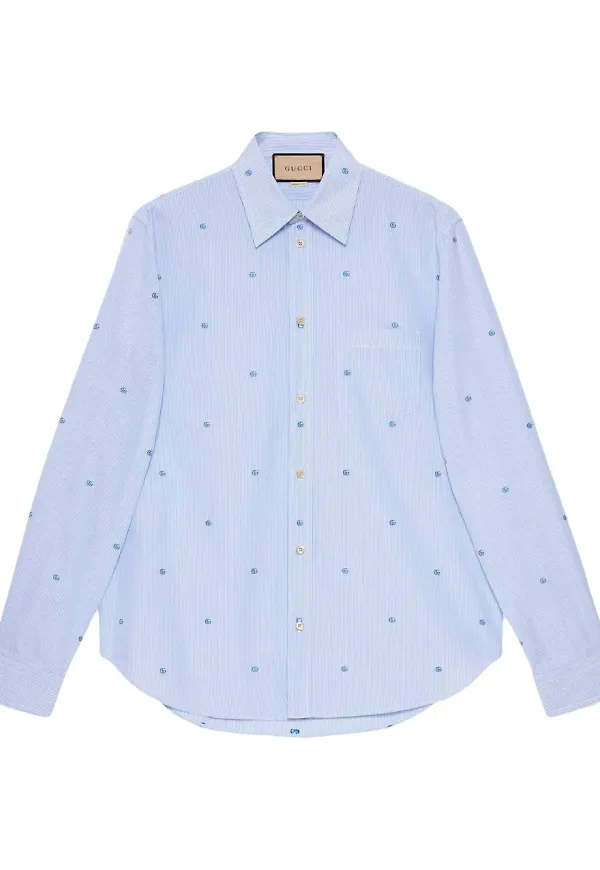 Gucci t-shirt med broderad logotyp - Blå