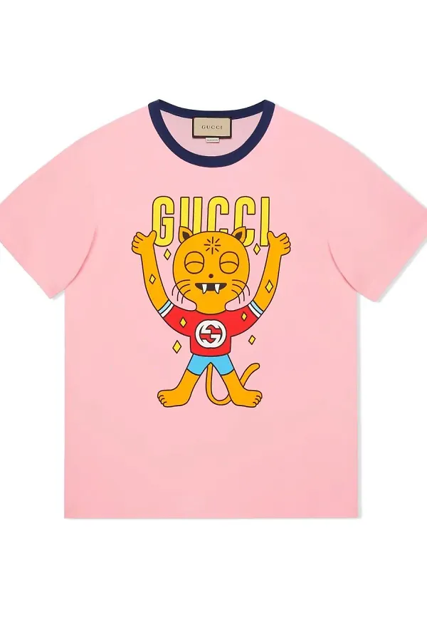 Gucci t-shirt med grafiskt tryck - Rosa