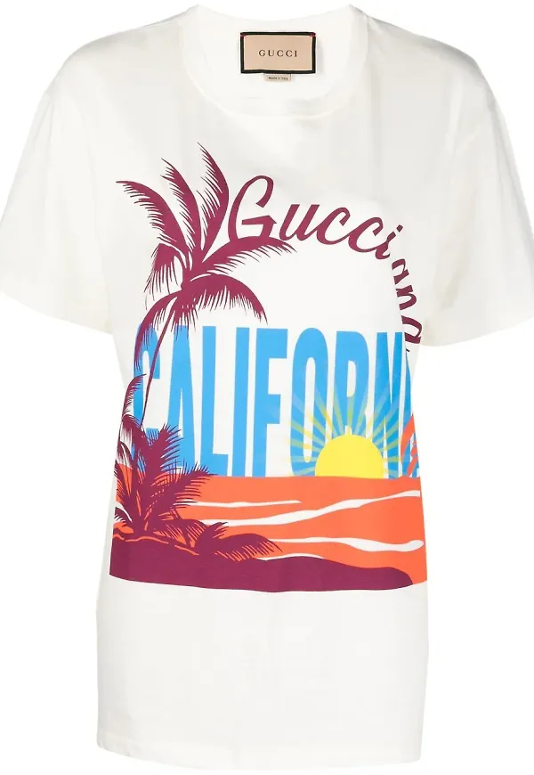 Gucci t-shirt med grafiskt tryck - Vit