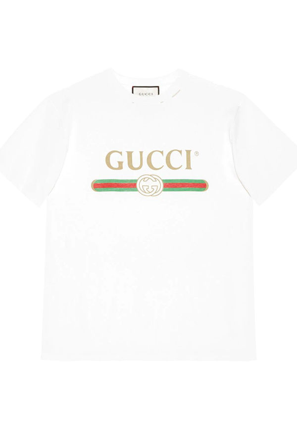 Gucci t-shirt med logotyp - Vit