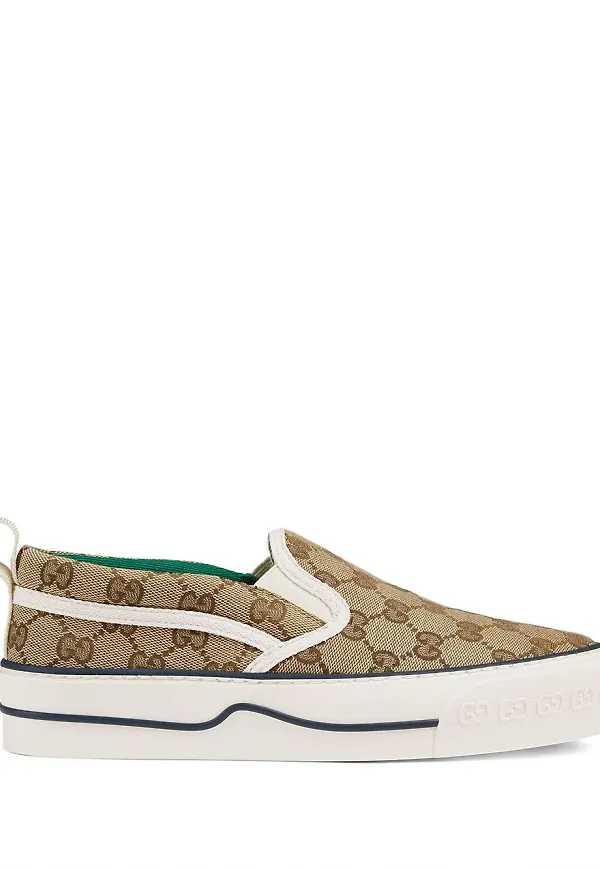Gucci Tennis 1977 slip on-sneakers med monogram - Brun