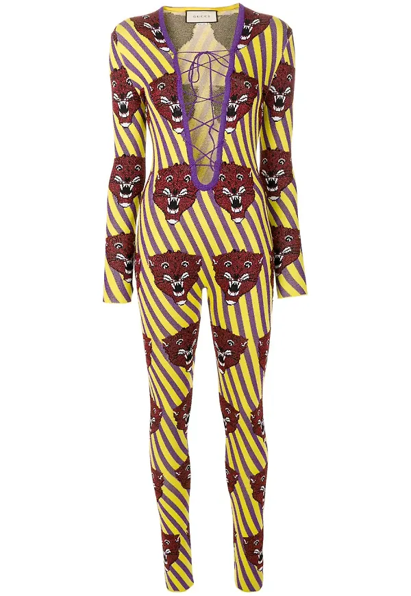 Gucci tiger face jumpsuit - Flerfärgad