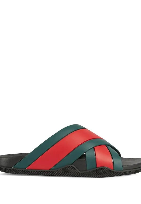 Gucci tofflor med panel - Grön