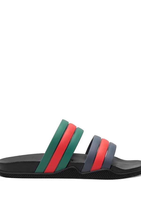 Gucci tofflor med randdetalj - Grön
