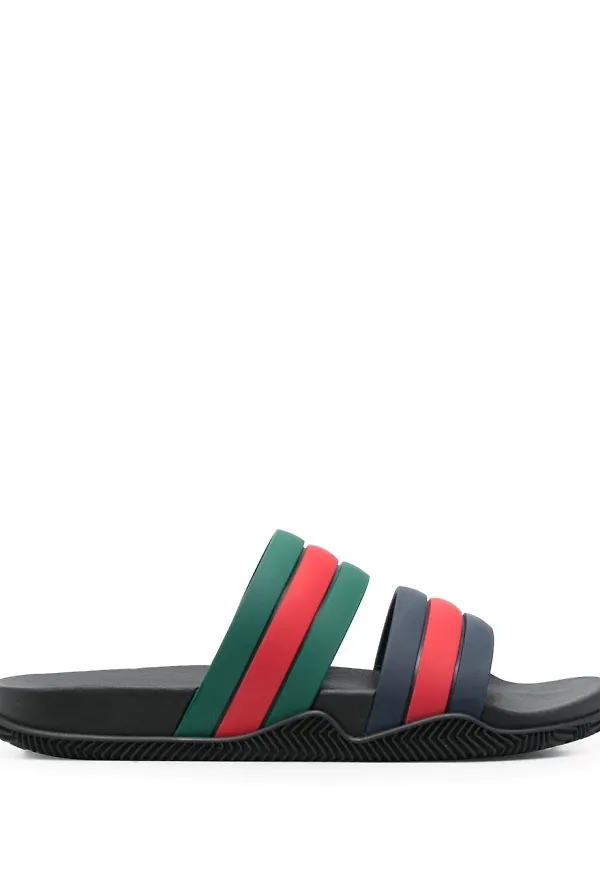 Gucci tofflor med randdetalj - Svart