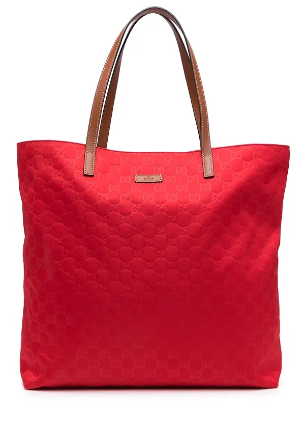 Gucci totebag med monogram - Röd